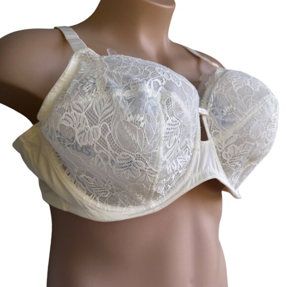 Unlined Full Coverage Underwire Bra 46DD Adjustable Straps Lace White Auden - Picture 7 of 16